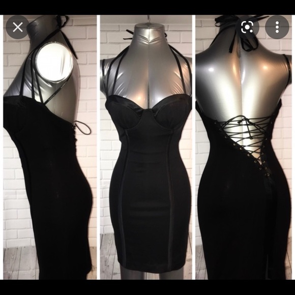 NEW Mini Black Dress - BEBE Brand - Picture 1 of 4